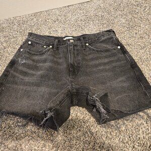 Madewell Relaxed Mid Length Denim Shorts Bradbook Black Wash 29